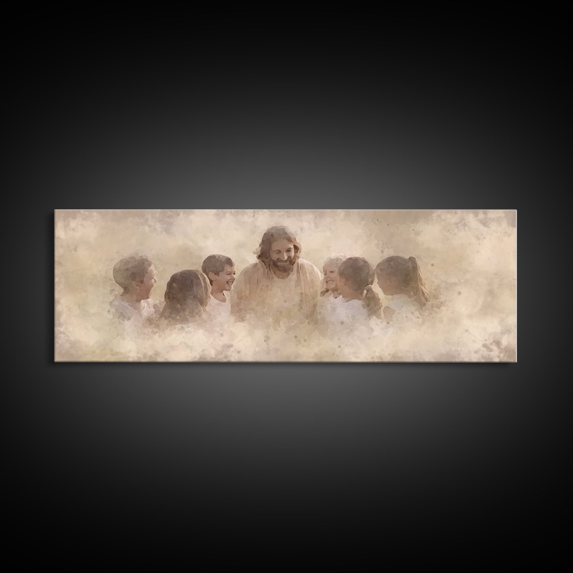 Circle Of Light - Framed Canvas Print - Panoramic Print - Christian Wall Art - Christian Art Canvas - Jesus Painting - Christian Decor - Su
