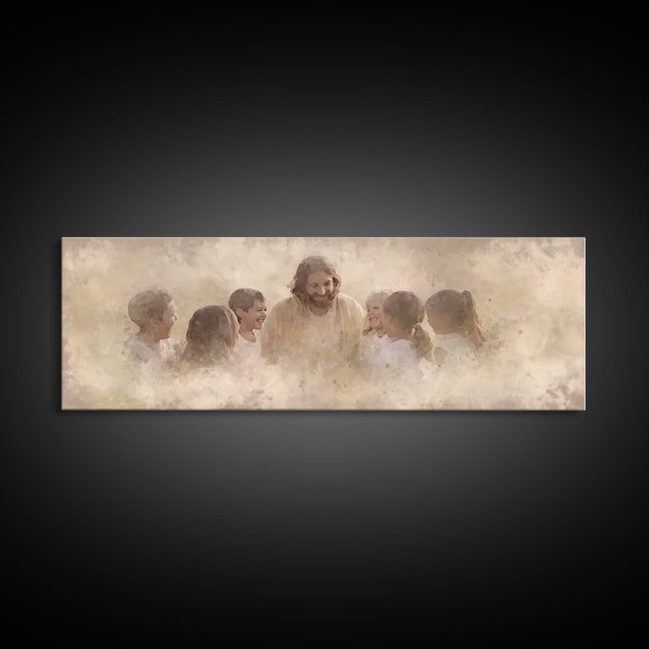Circle Of Light - Framed Canvas Print - Panoramic Print - Christian Wall Art - Christian Art Canvas - Jesus Painting - Christian Decor - Su