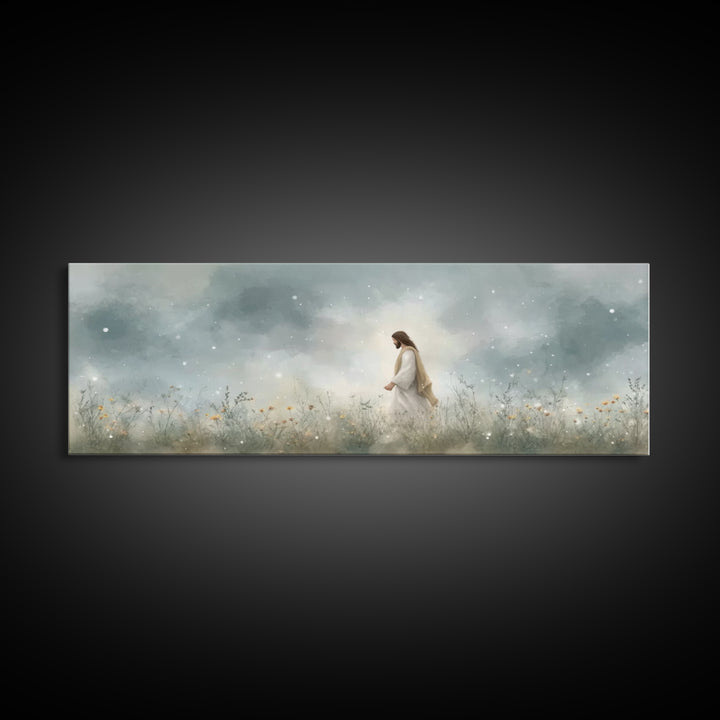 Gentle Wonder | Framed Canvas Print | Christian Art | Jesus Painting | Panoramic Painting | Christian Art Canvas | Christian Wall Art | Chr