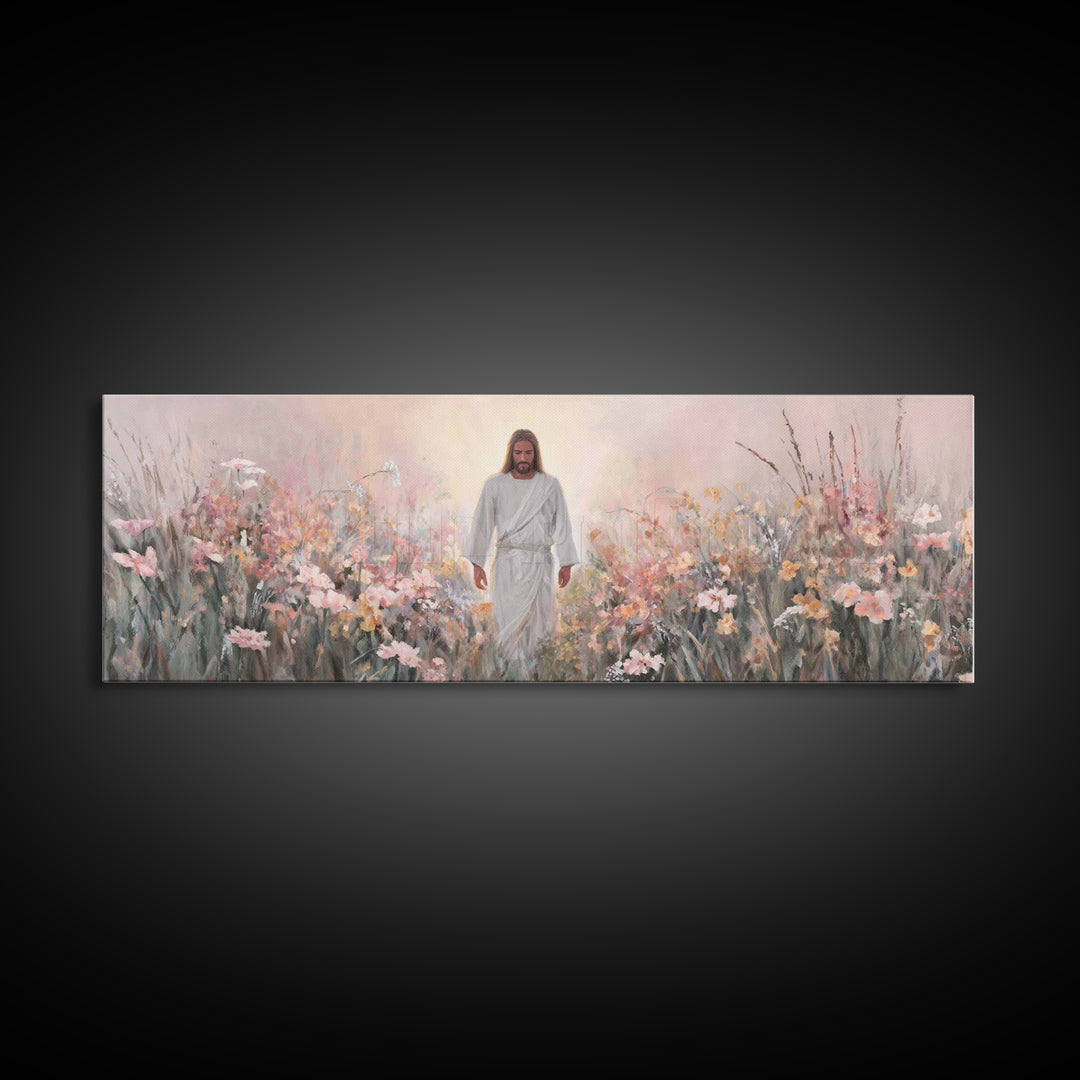 Path Of Renewal – Framed Canvas Print – Panoramic Painting – Christian Wall Art – Jesus Painting – Christian Art Canvas – Modern Christian