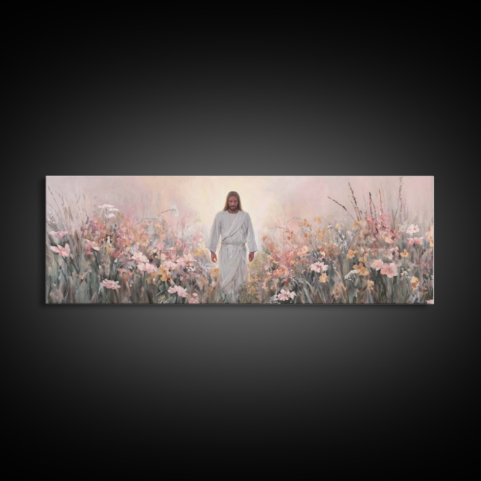 Path Of Renewal – Framed Canvas Print – Panoramic Painting – Christian Wall Art – Jesus Painting – Christian Art Canvas – Modern Christian