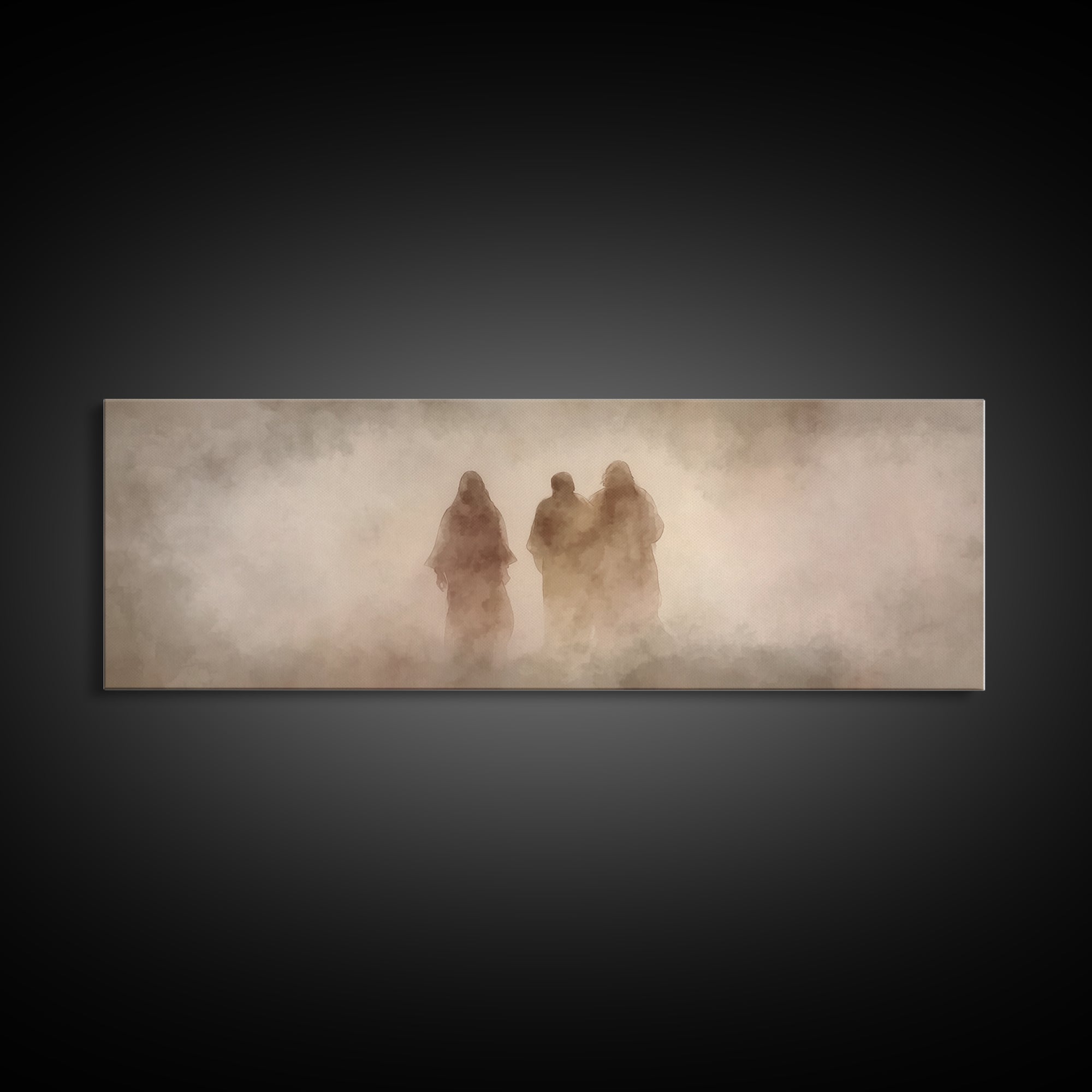 Pilgrims Of Light – Framed Canvas Print – Panoramic Art – Christian Wall Art – Jesus Painting – Christian Art Canvas – Christian Decor
