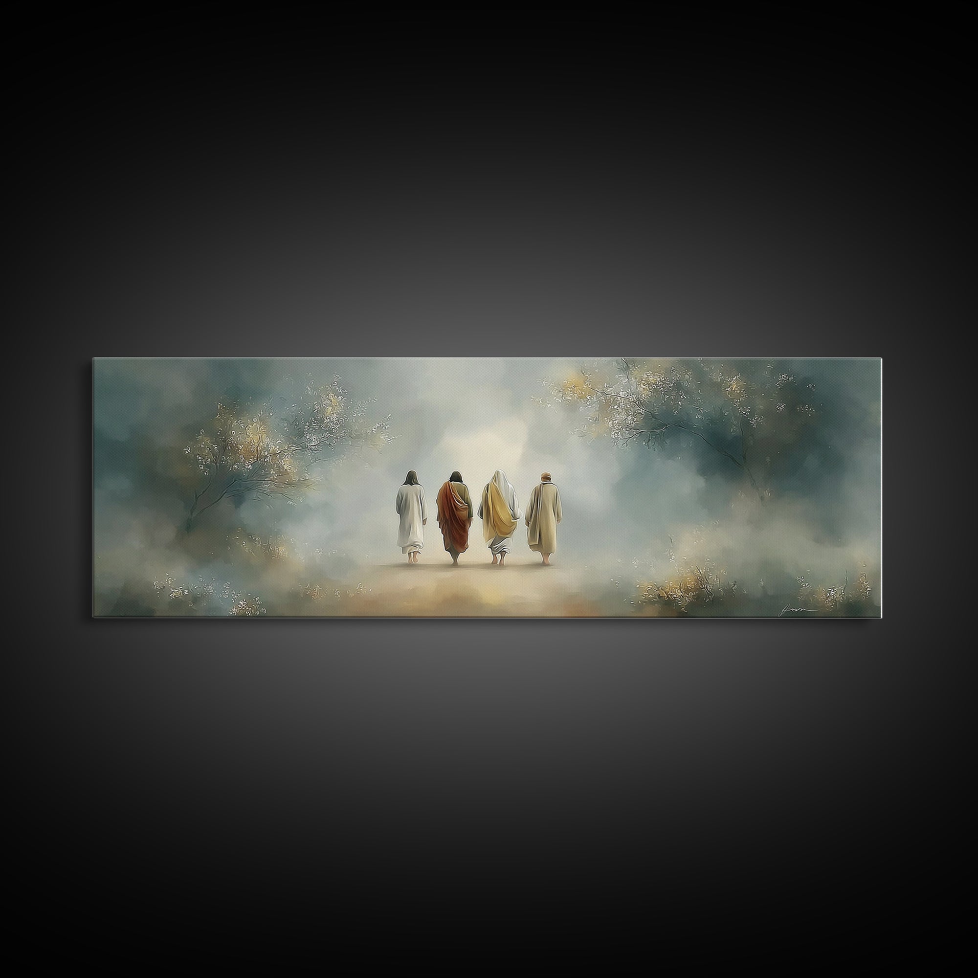 Walk In Reverence | Framed Canvas Print | Panoramic Wall Art | Christian Art Canvas | Christian Wall Art | Jesus Painting | Christian Decor