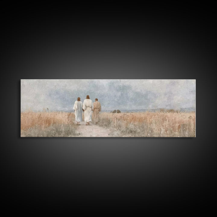 Fields Of Grace | Framed Canvas Print | Panoramic Frame | Christian Wall Art | Christian Art Canvas | Jesus Painting | Christian Decor