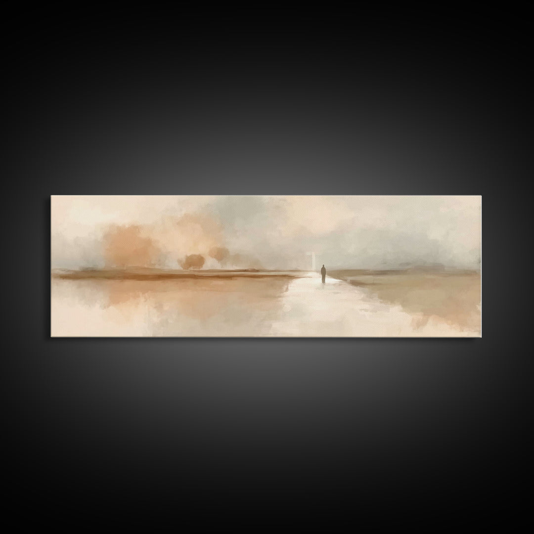 Desert Dawn Grace – Framed Canvas Print – Christian Art Canvas – Panoramic Painting – Christian Wall Art – Subtle Christian Art – Jesus Pai