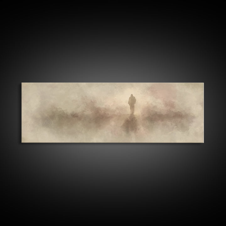 Valley Of Peace | Framed Canvas Print | Christian Art Canvas | Panoramic Wall Art | Christian Christmas Art | Jesus Painting | Christian De