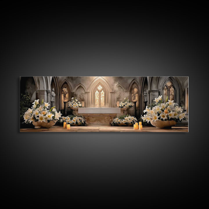 Holy Morning Light – Framed Canvas Print – Extra Wide Art – Christian Art – Christian Wall Art – Christian Christmas Art – Christian Art Ca