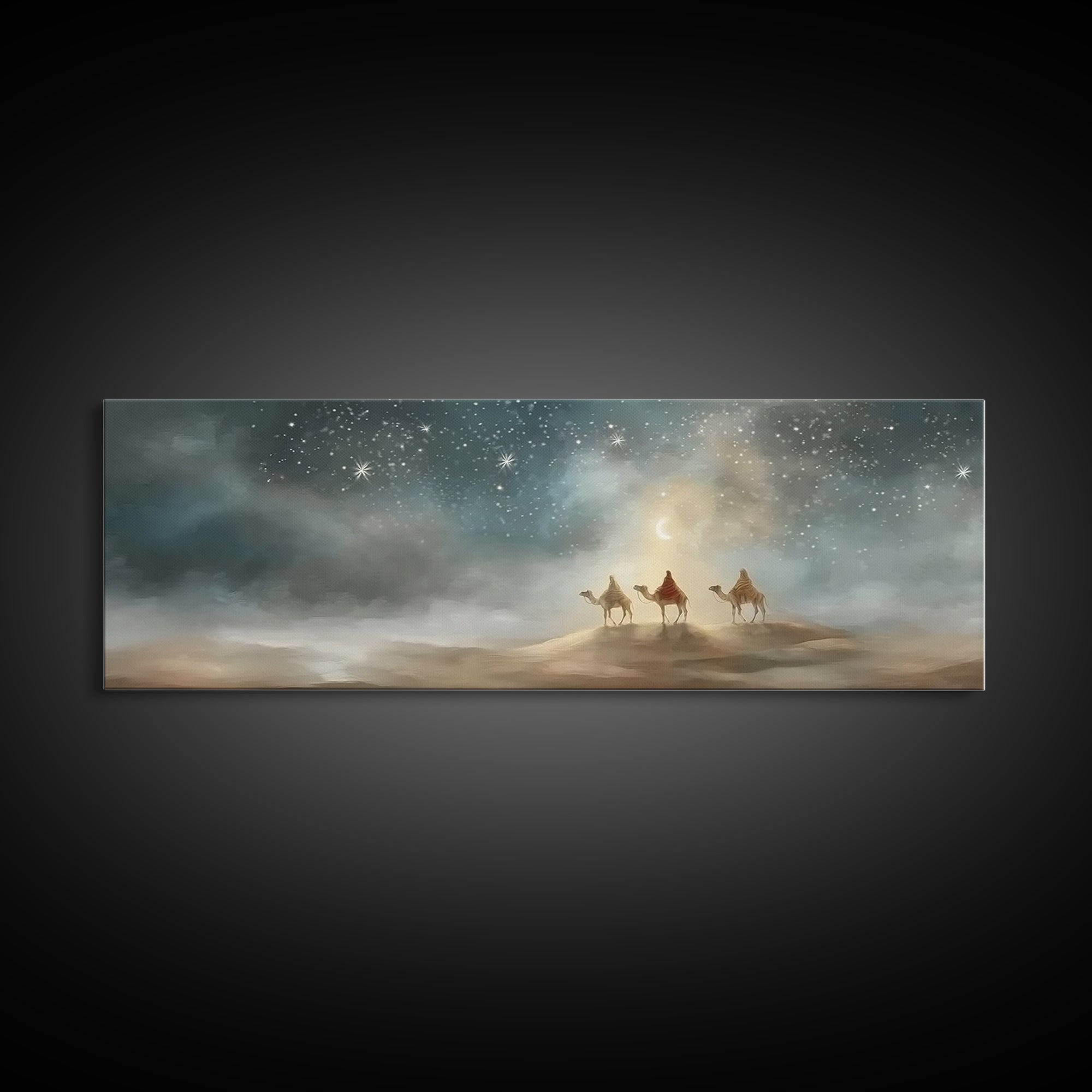 Guided By Heaven | Framed Canvas Print | Panoramic Wall Art | Christian Art Canvas | Christmas Wall Art | Christian Christmas Art | Christi