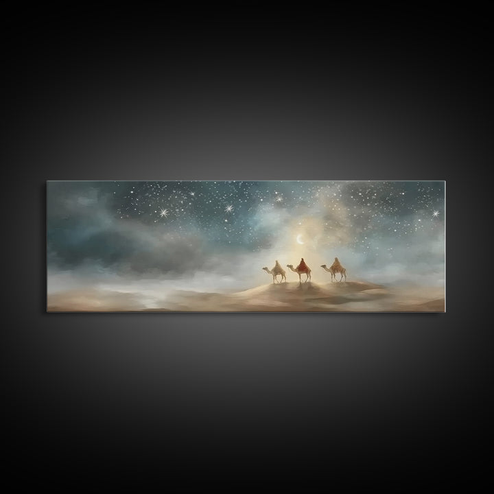 Guided By Heaven | Framed Canvas Print | Panoramic Wall Art | Christian Art Canvas | Christmas Wall Art | Christian Christmas Art | Christi