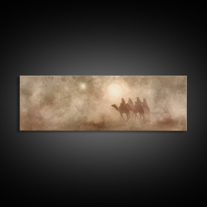 The Guiding Star – Framed Canvas Print – Panoramic Art – Christian Wall Art – Christmas Art – Christian Christmas Art – Christian Art Canva