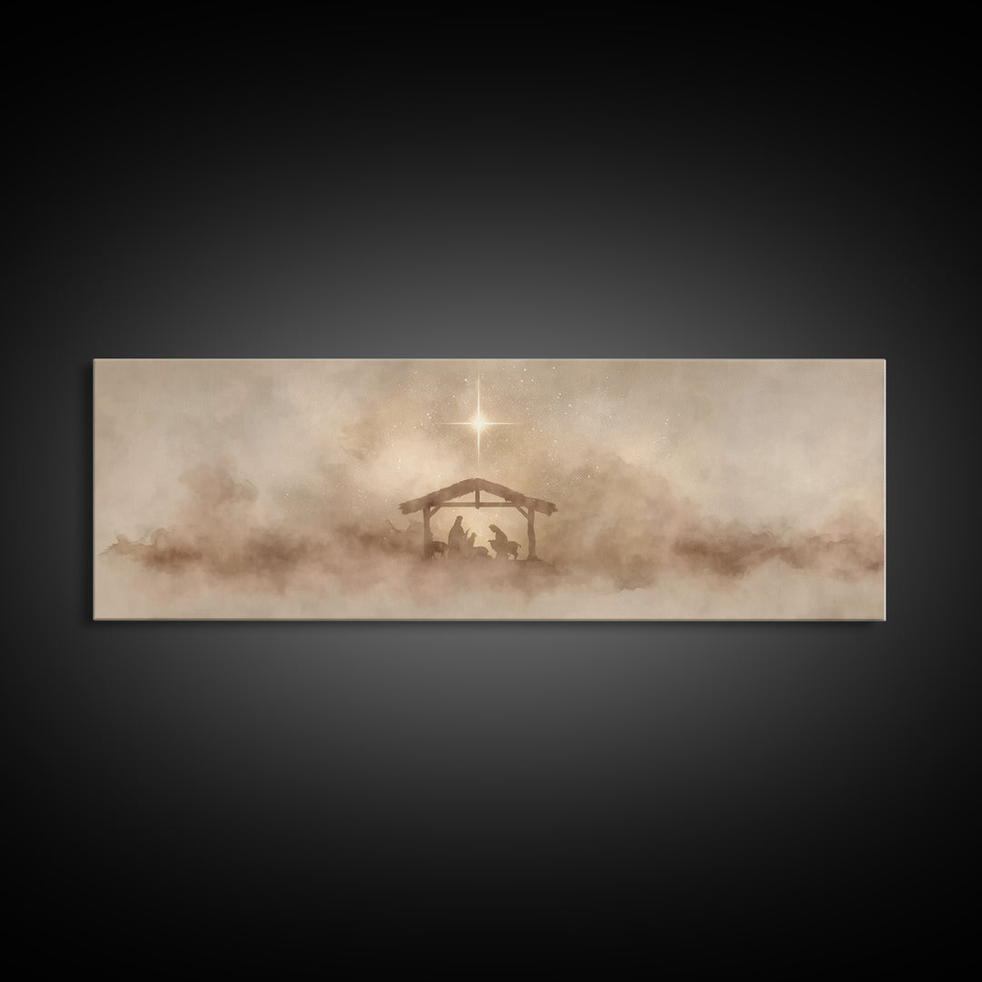 Star Of Mercy – Framed Canvas Print – Panoramic Print – Christmas Art – Christian Art Canvas – Christian Decorations – Christian Wall Art
