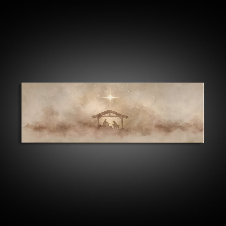 Star Of Mercy – Framed Canvas Print – Panoramic Print – Christmas Art – Christian Art Canvas – Christian Decorations – Christian Wall Art