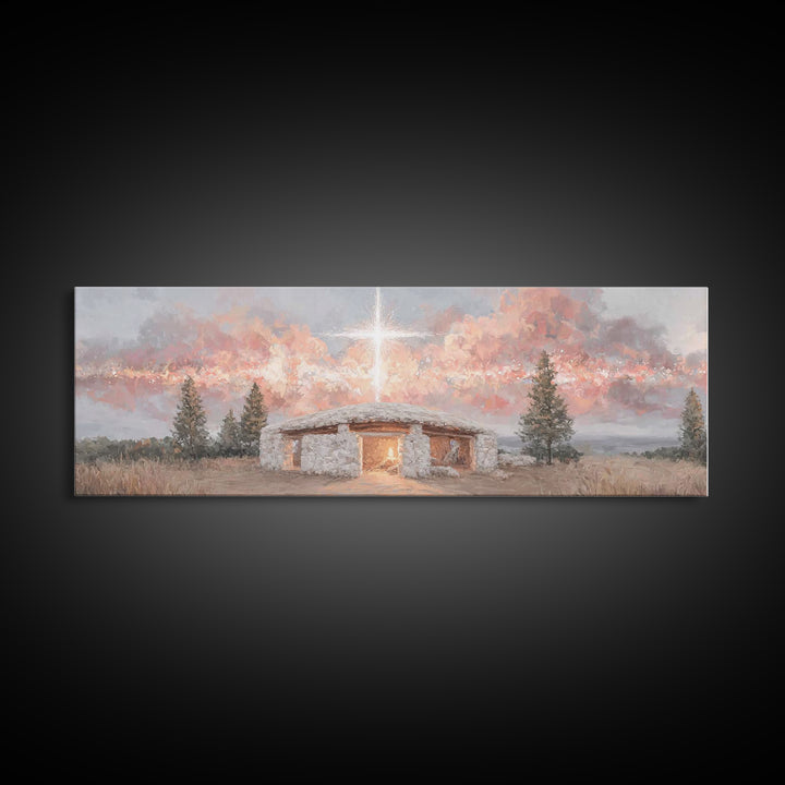 Radiant Promise – Framed Canvas Print – Panoramic Painting – Christian Art – Modern Christian Art – Christmas Art Framed – Jesus Painting
