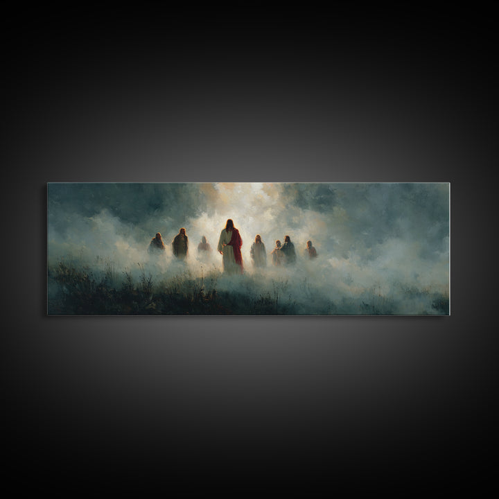 Call Of Disciples – Framed Canvas Print – Extra Wide Art – Christian Painting – Modern Christian Art – Jesus Wall Art – Christian Art Print