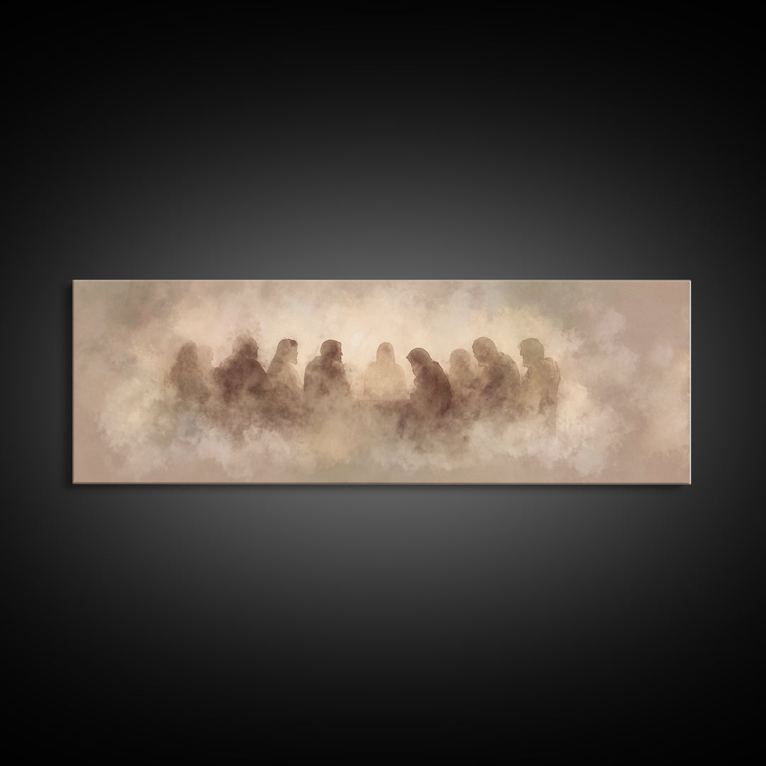 Clouds Of Fellowship – Framed Canvas Print – Christian Wall Art – Jesus Painting – Christian Art Canvas – Panoramic Art – Christian Christm