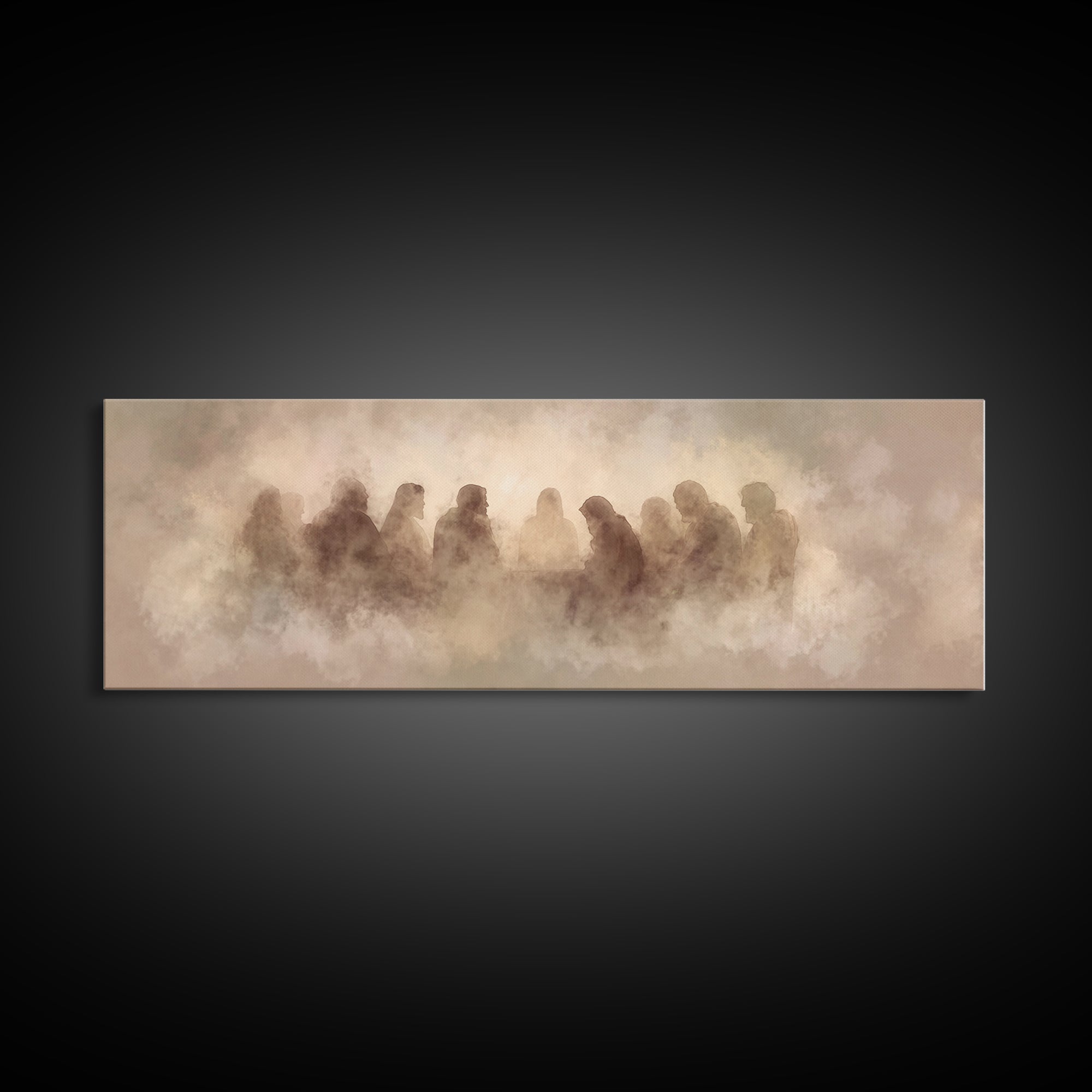 Clouds Of Fellowship – Framed Canvas Print – Christian Wall Art – Jesus Painting – Christian Art Canvas – Panoramic Art – Christian Christm