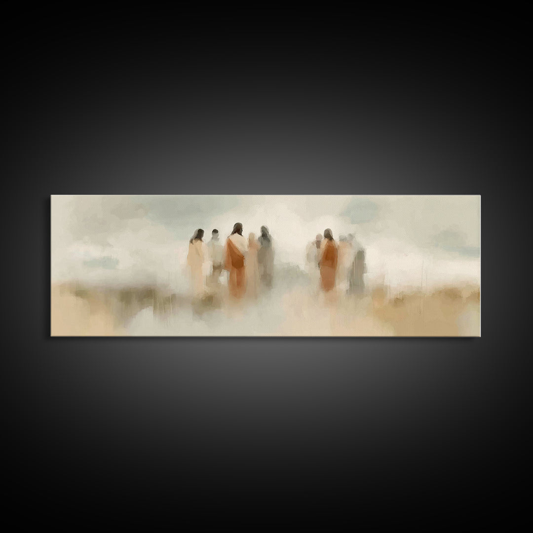 Path Of Discipleship | Framed Canvas Print | Jesus Painting | Christian Wall Art | Christian Art Canvas | Panoramic Painting | Christian Ch