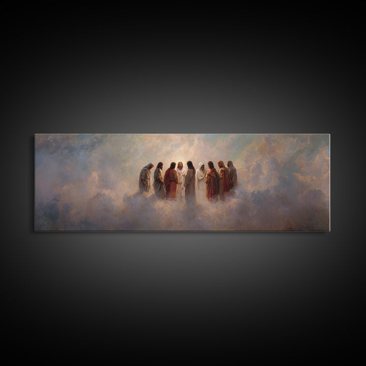 Circle Of Light – Framed Canvas Print – Christian Art Canvas – Christian Wall Art – Jesus Painting – Panoramic Print – Large Christian Pain