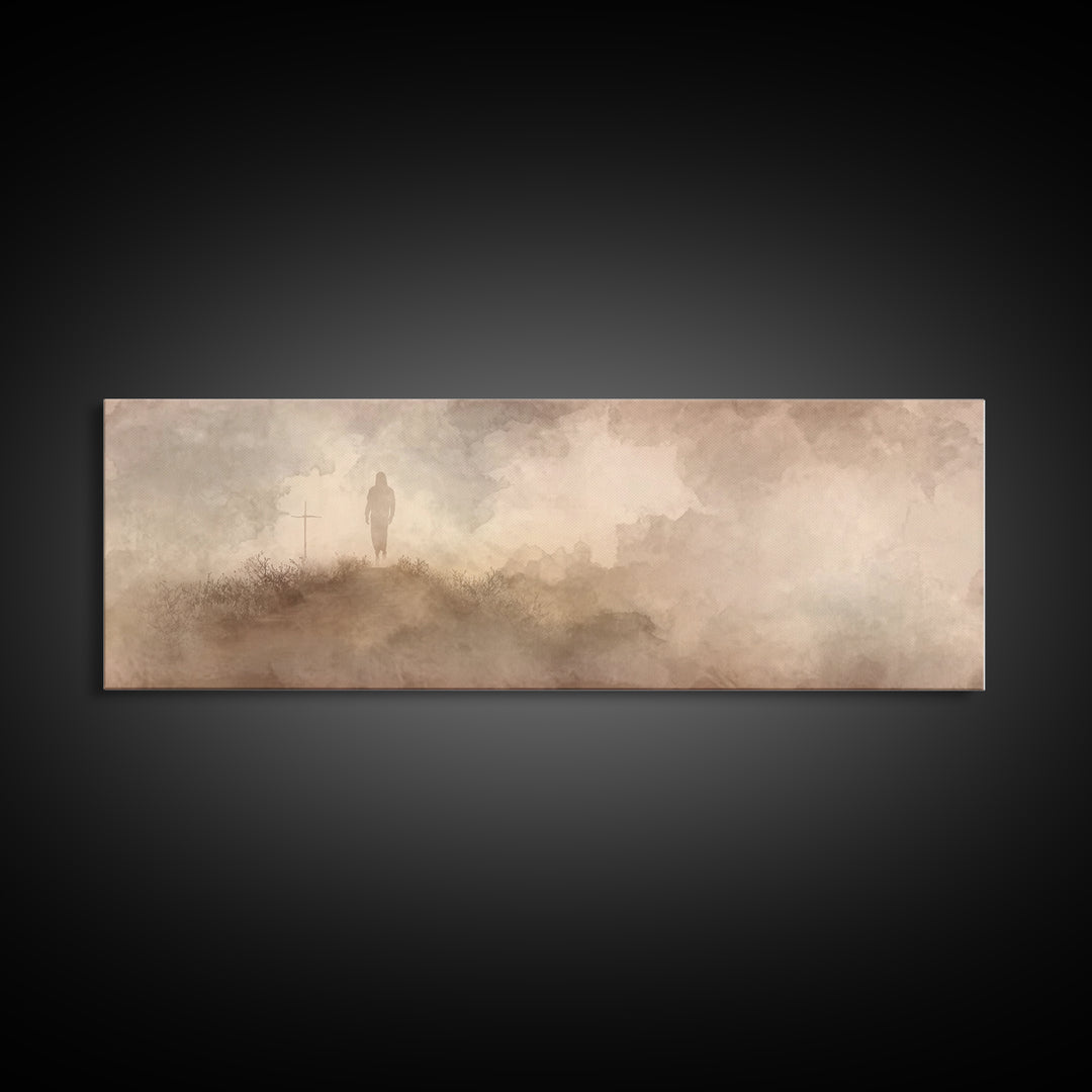 Journey Of Grace | Framed Canvas Print | Christian Art Canvas | Christian Wall Art | Jesus Painting | Panoramic Frame | Christian Gift Idea
