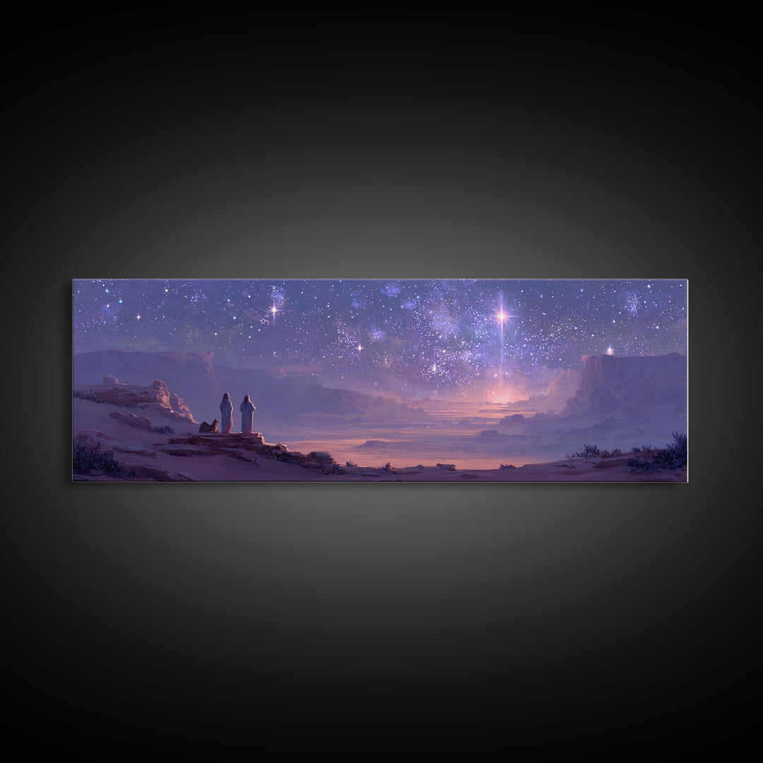 Sacred Cloud Path – Framed Canvas Print – Christian Wall Art – Christian Art Canvas – Panoramic Painting – Christian Christmas Art – Jesus