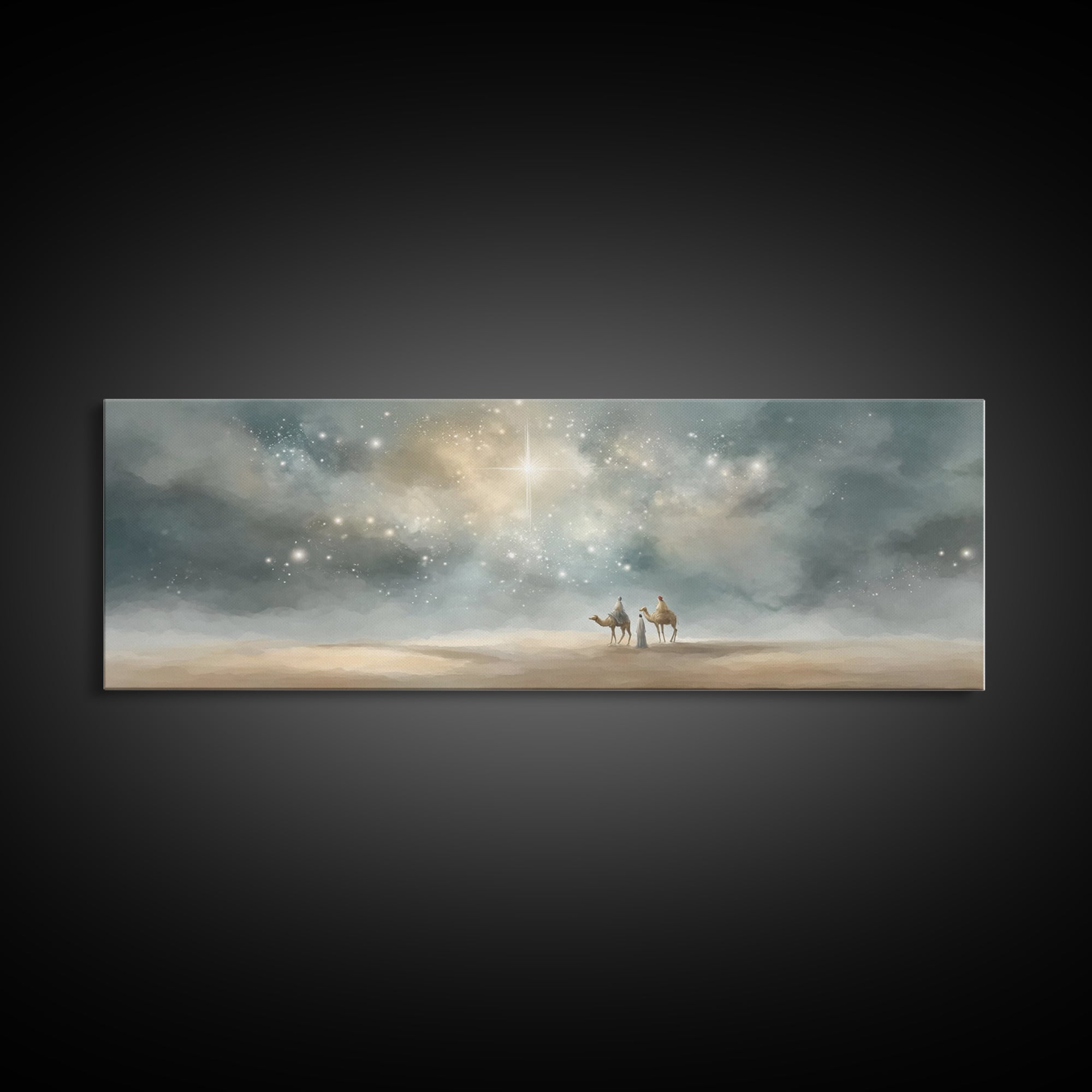 Heaven’s Bright Signal – Framed Canvas Print – Panoramic Art – Christian Wall Art – Christian Art Canvas – Jesus Christmas Art – Christian