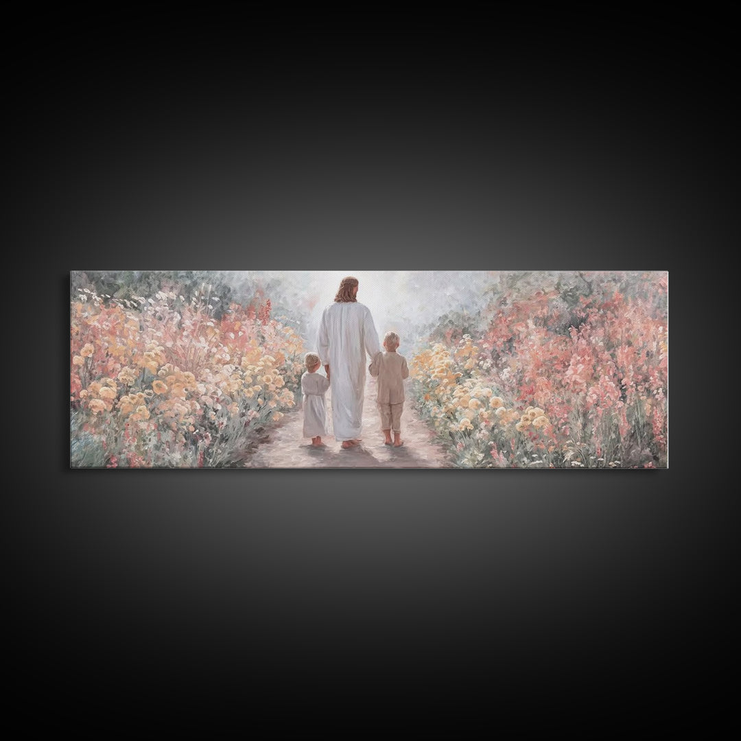 Path of Gentle Light – Framed Canvas Print – Panoramic Print – Christian Wall Art – Jesus Art Print – Christian Christmas Art – Christian D