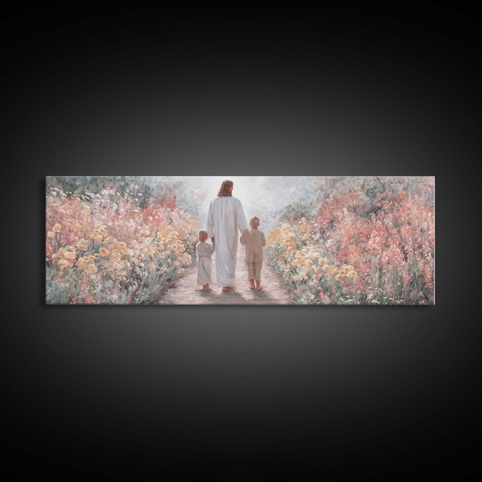 Path of Gentle Light – Framed Canvas Print – Panoramic Print – Christian Wall Art – Jesus Art Print – Christian Christmas Art – Christian D