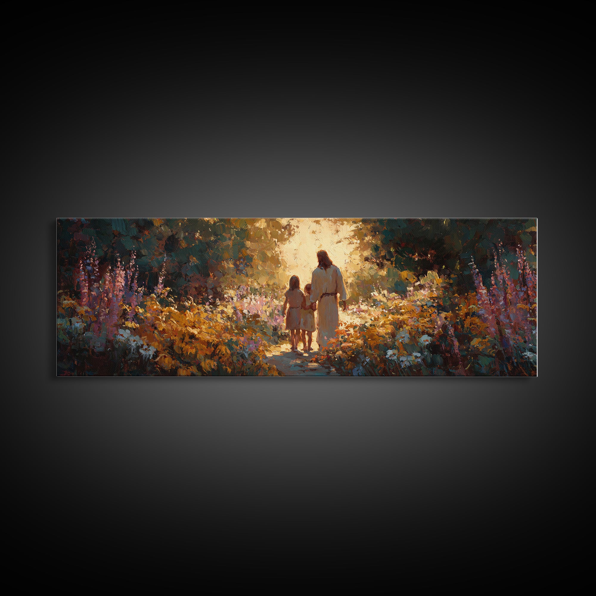 Everlasting Warmth – Framed Canvas Print – Panoramic Art – Christian Wall Art – Jesus Canvas Art – Christian Christmas Decor – Christian Ar