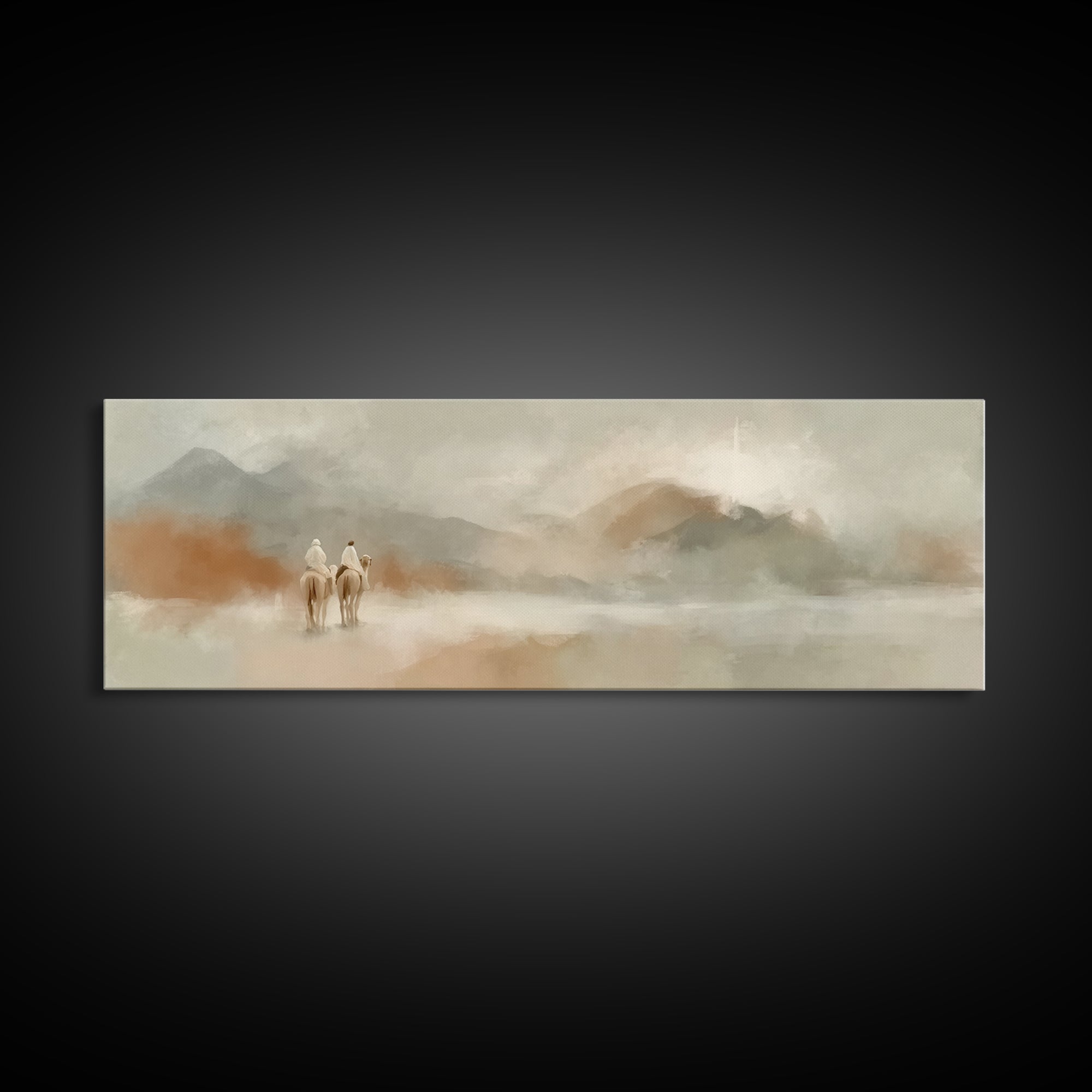 Desert Wayfarers | Framed Canvas Print | Panoramic Painting | Christian Art Canvas | Christian Art | Christian Wall Art | Large Christian P