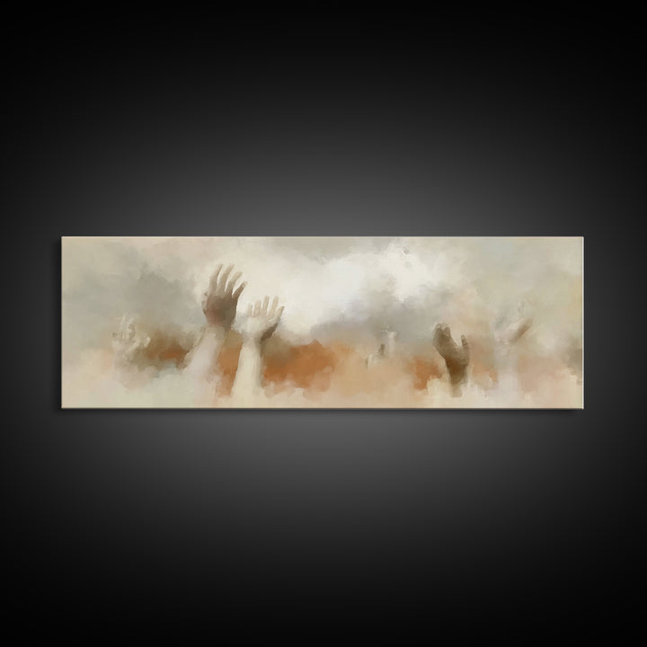 Rising Praise, Framed Canvas Print, Panoramic Art, Christian Wall Art, Christian Art Canvas, Christian Gift Ideas, Subtle Christian Art