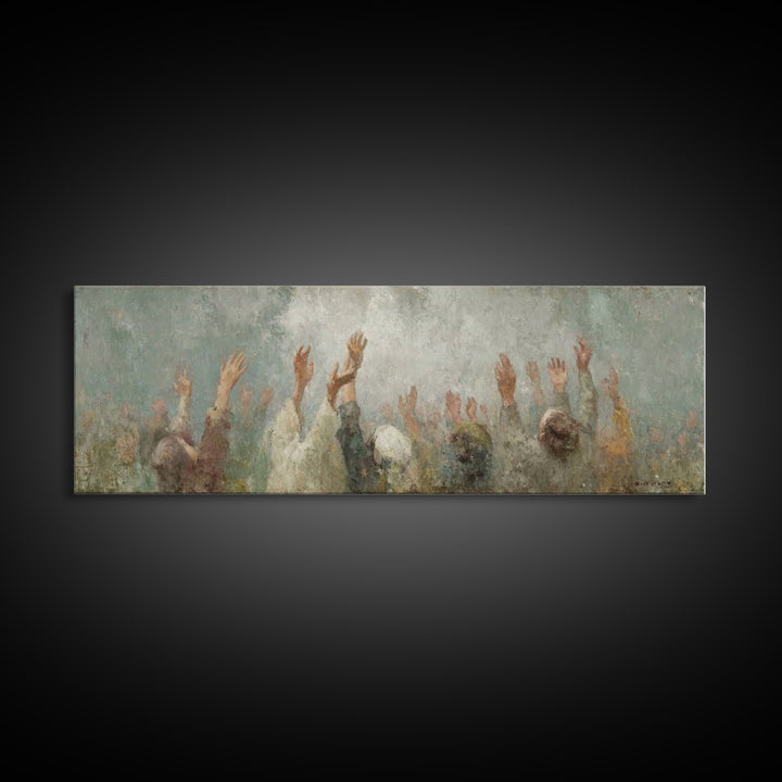 Cloudborne Worship - Framed Canvas Print - Christian Art Canvas - Panoramic Frame - Christian Painting - Christian Wall Art - Christian Gif
