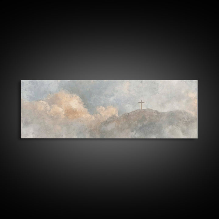 Triumphant Dawn - Framed Canvas Print - Christian Wall Art - Panoramic Art - Christian Art Canvas - Modern Christian Painting - Christian D