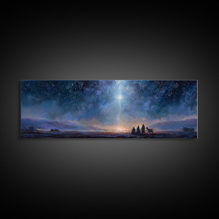 Star Of Messiah | Framed Canvas Print | Panoramic Wall Art | Christian Art Canvas | Christmas Art Prints | Christian Painting | Christian D