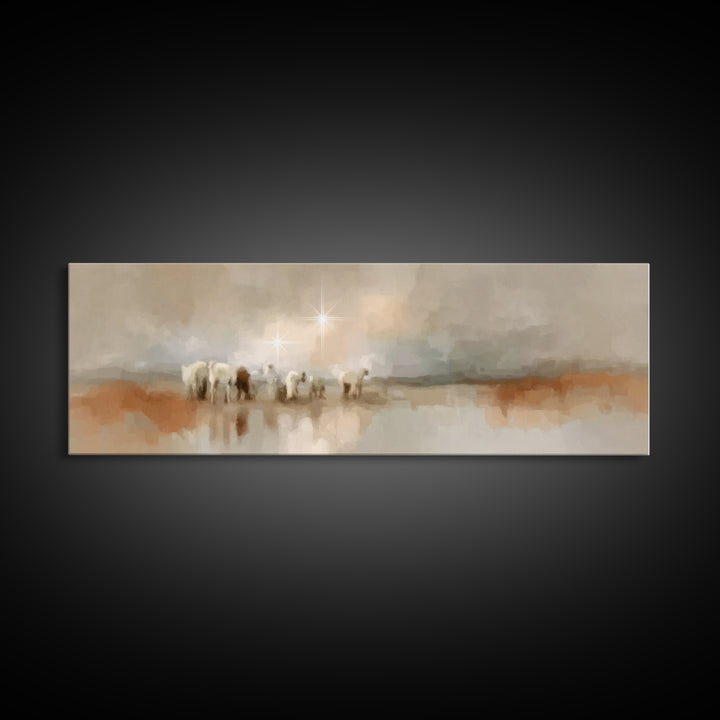 Journey Of Faith – Framed Canvas Print – Panoramic Painting – Christian Art Canvas – Christmas Wall Art – Christian Decor – Christian Gift