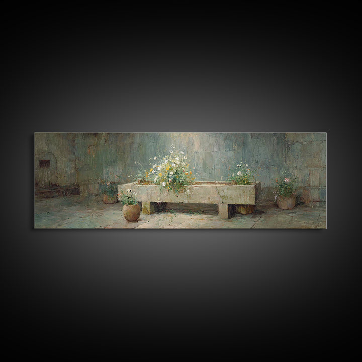 Garden Of Hope - Framed Canvas Print - Christian Art Prints - Panoramic Frame - Christian Decor - Christmas Art