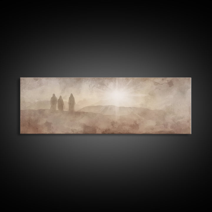 Desert Disciples – Framed Canvas Print – Panoramic Wall Art – Christian Art – Christian Art Canvas – Christian Painting – Unique Christian