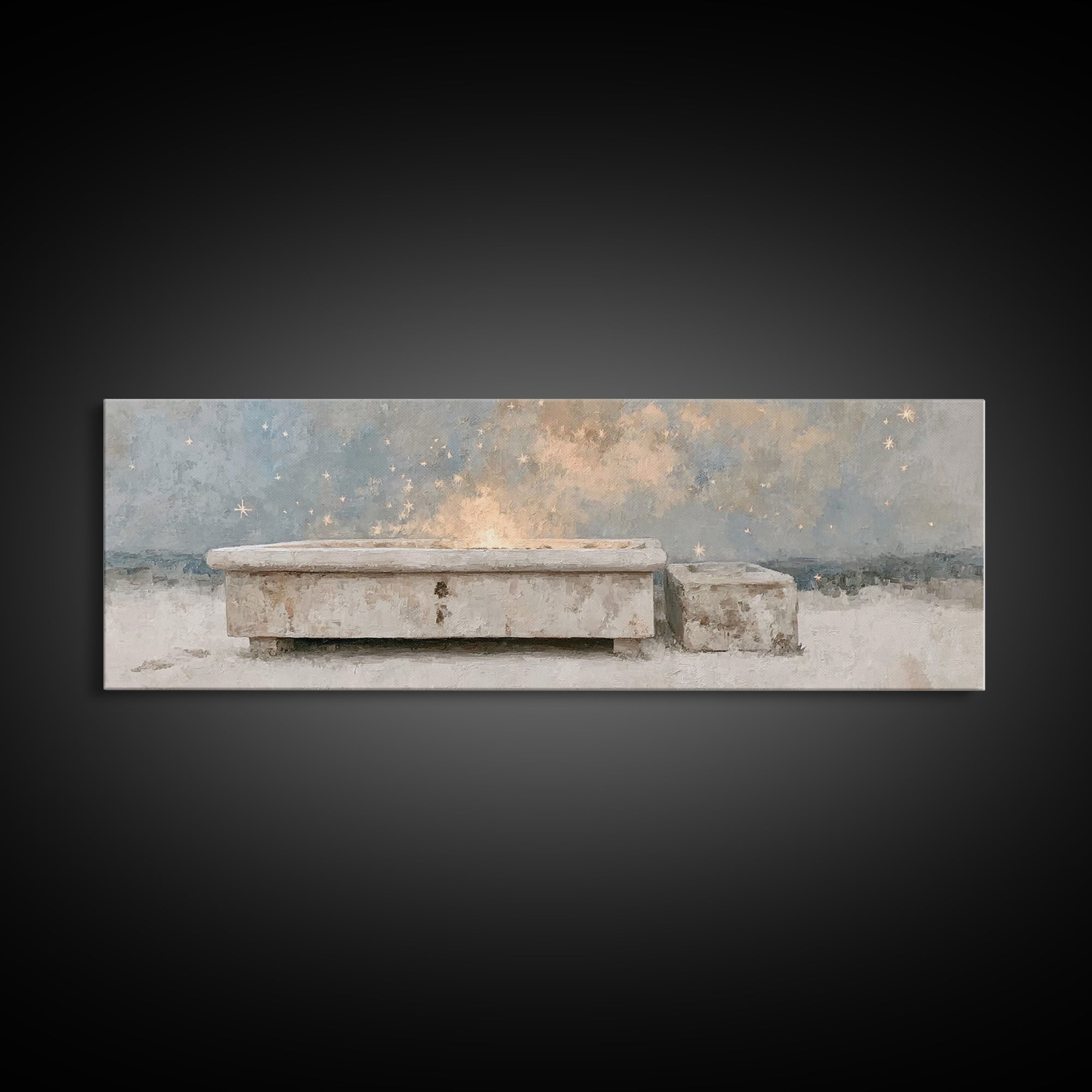 Blessings Of The Shore – Framed Canvas Print – Jesus Painting – Panoramic Art – Christian Wall Art – Christian Art Canvas