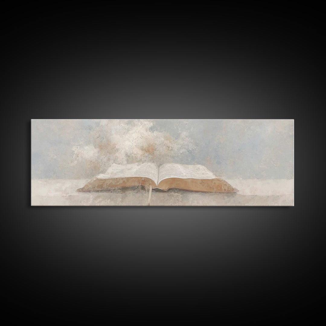 Scripture Light | Framed Canvas Print | Panoramic Wall Art | Christian Art Canvas | Christian Art | Christian Painting | Minimalist Christi