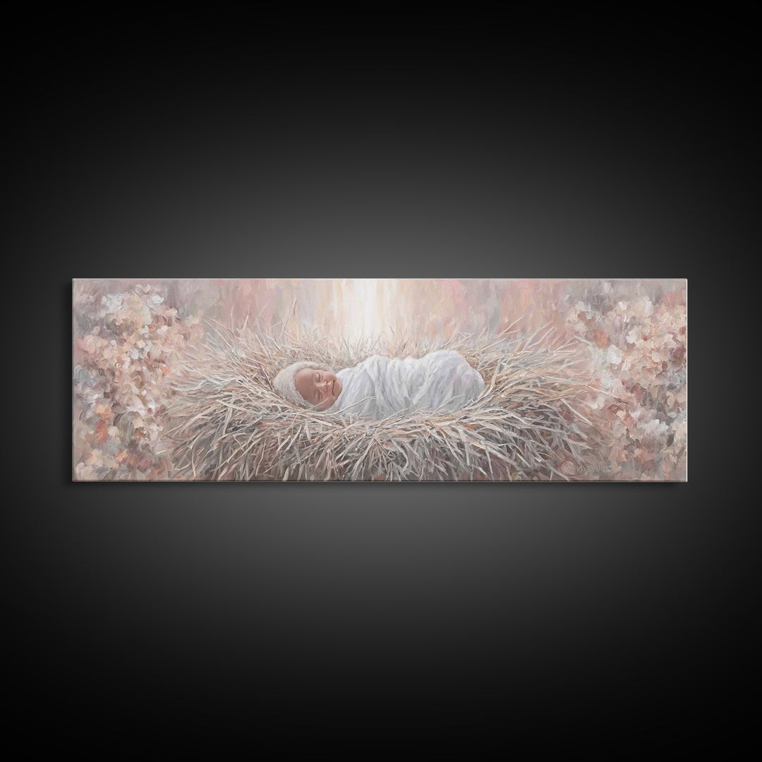 Heavenly Dawn Light – Framed Canvas Print – Christian Wall Art – Christian Art Canvas – Jesus Christmas Art – Panoramic Art – Christian Dec