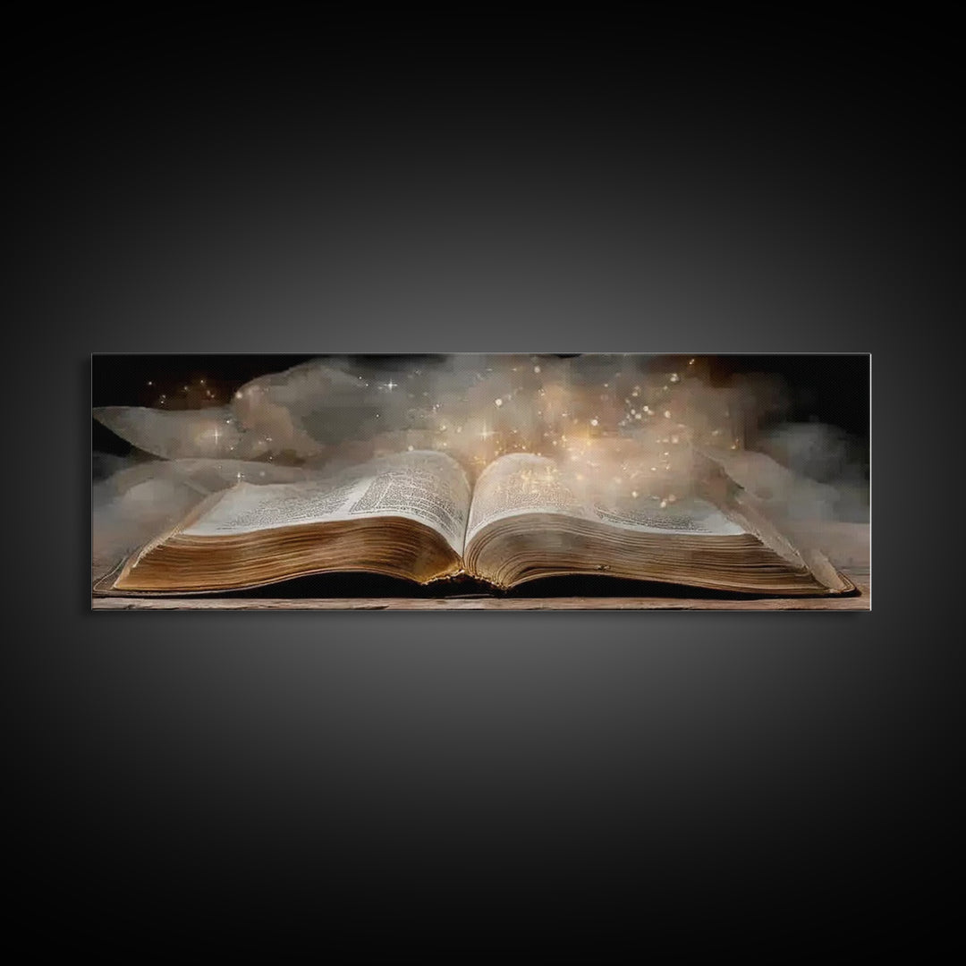 Light Of Wisdom, Framed Canvas Print, Christian Wall Art, Christian Art Canvas, Panoramic Art, Christian Painting, Christmas Art