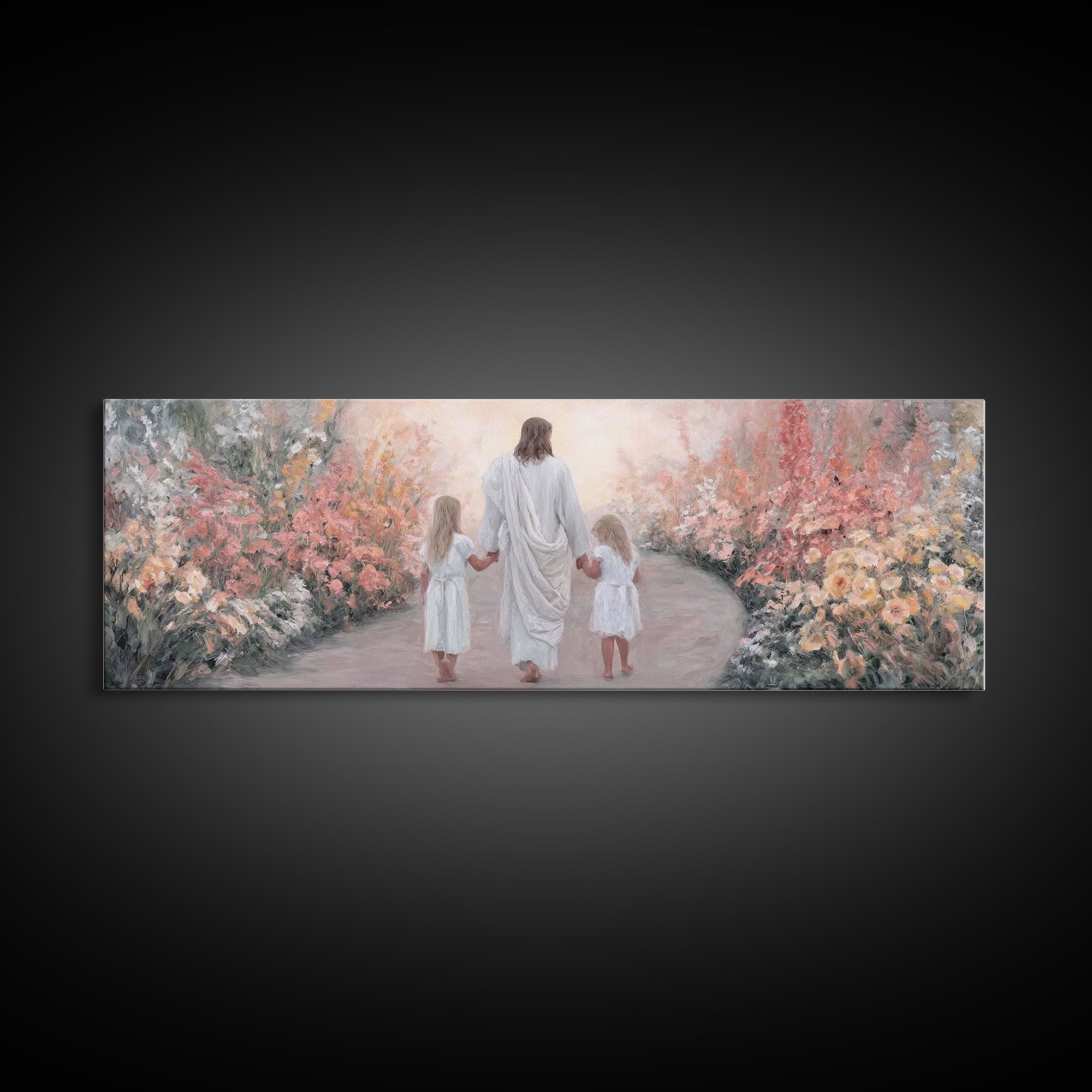 Pathway Of Hope, Framed Canvas Print, Panoramic Painting, Christian Art Canvas, Jesus Painting, Christian Art