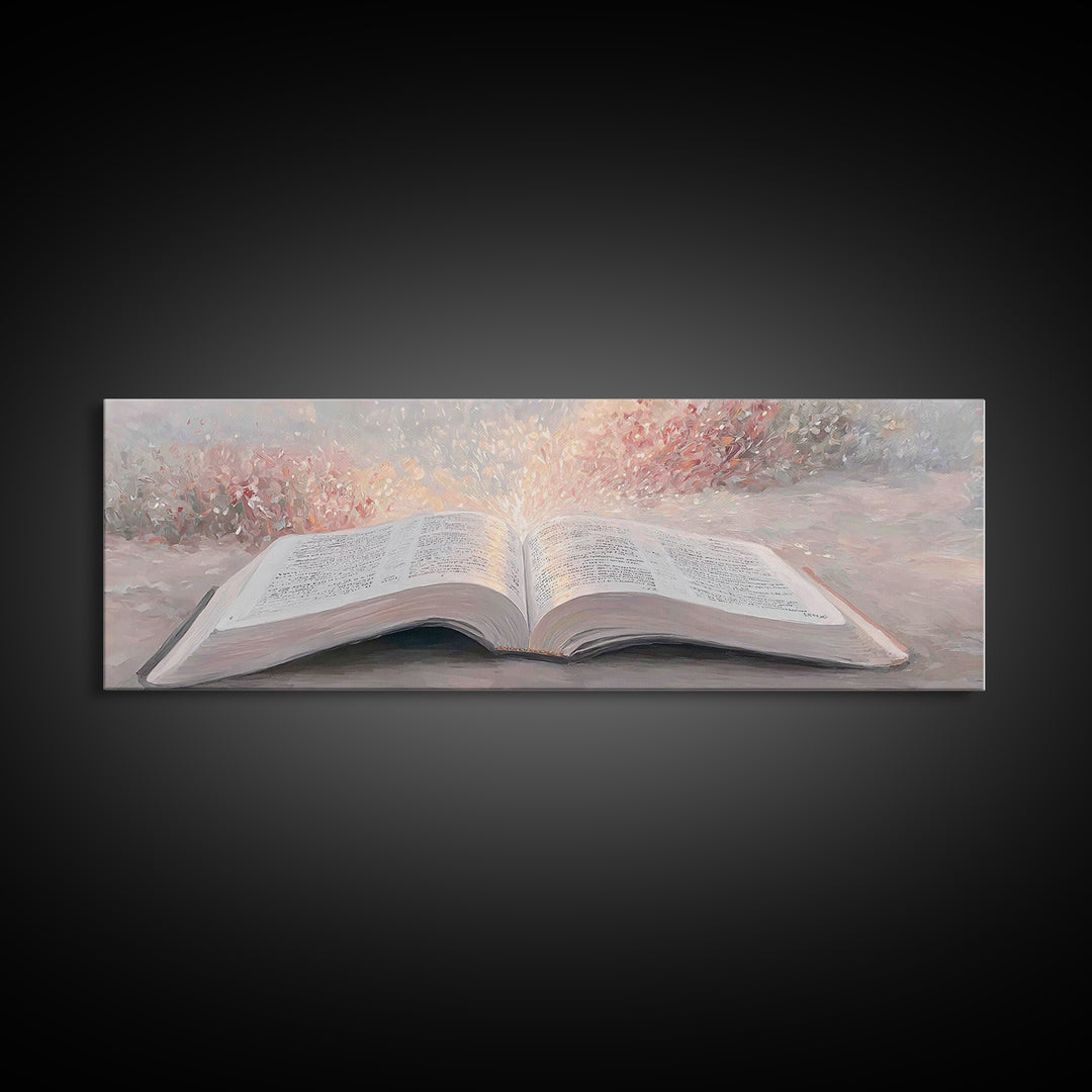 Blossoms Of Faith – Framed Canvas Print – Christian Wall Art – Christian Art Canvas – Panoramic Wall Art – Christian Painting – Christmas A