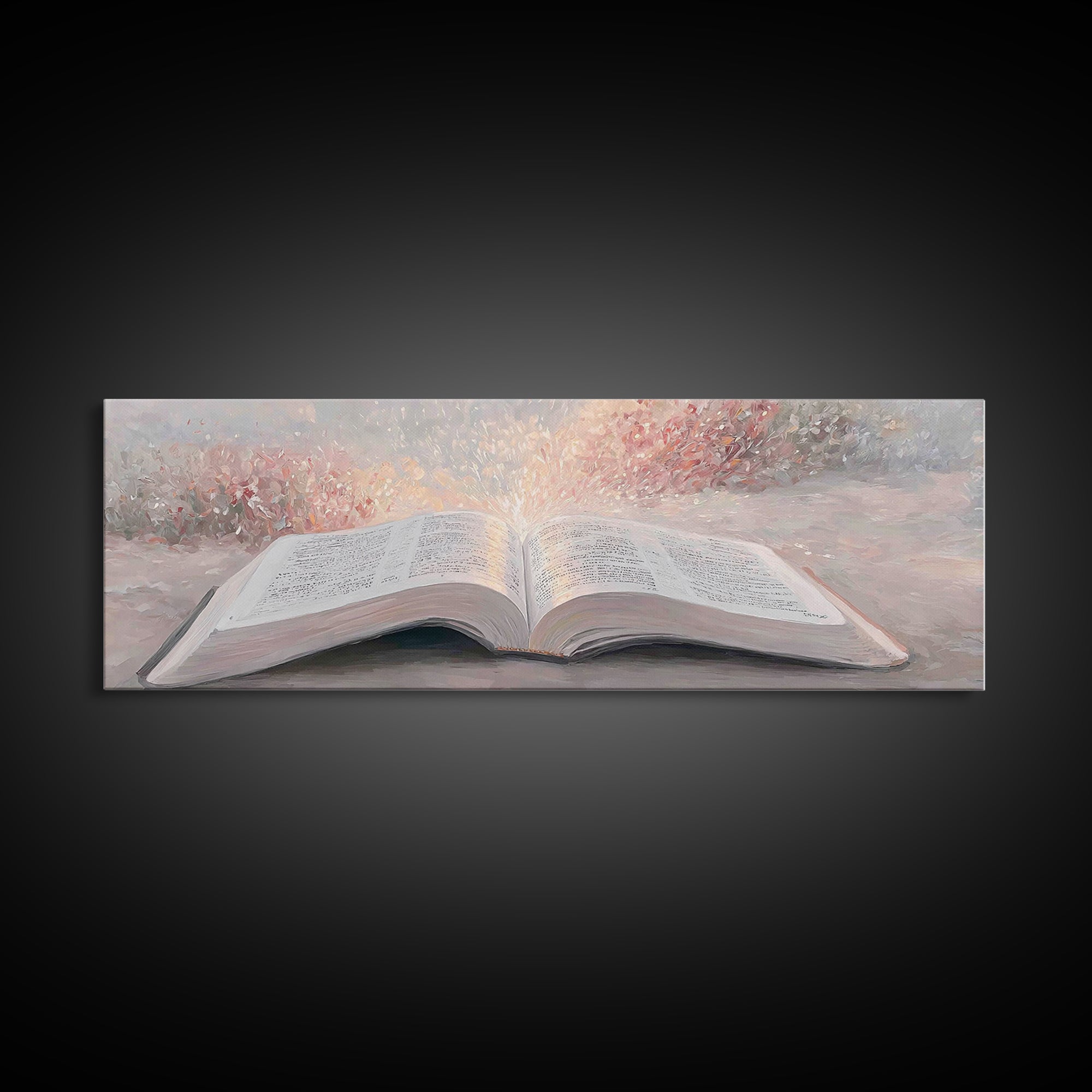 Blossoms Of Faith – Framed Canvas Print – Christian Wall Art – Christian Art Canvas – Panoramic Wall Art – Christian Painting – Christmas A