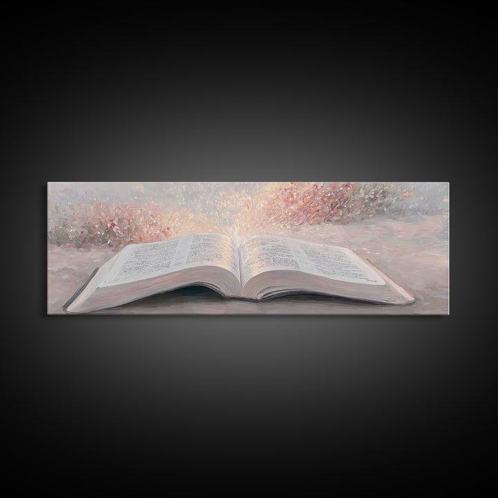 Blossoms Of Faith – Framed Canvas Print – Christian Wall Art – Christian Art Canvas – Panoramic Wall Art – Christian Painting – Christmas A