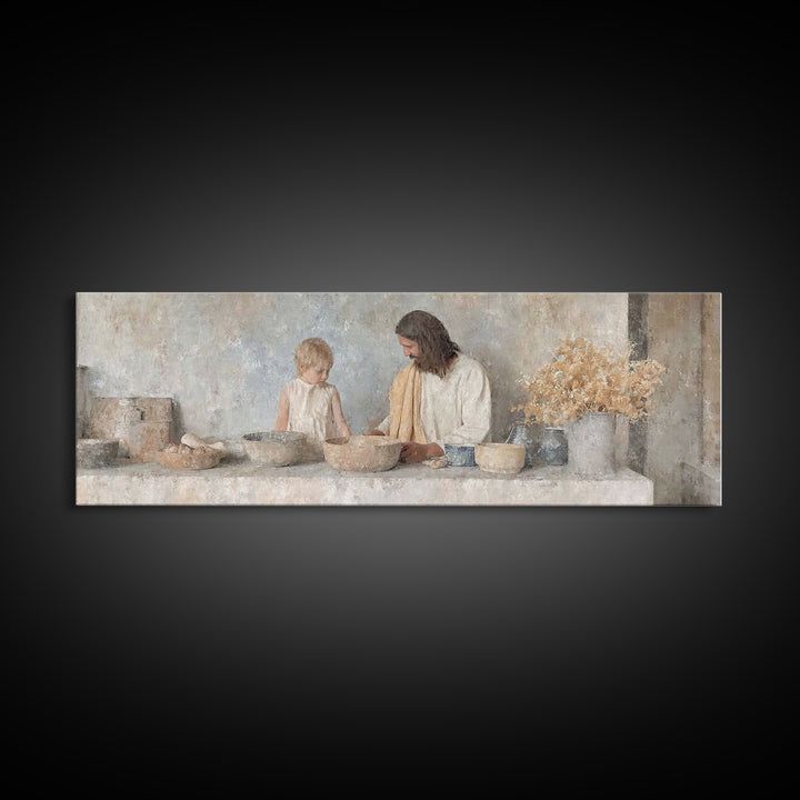 Morning Of Peace – Framed Canvas Print – Christian Art Canvas – Panoramic Art – Christian Wall Art – Jesus Painting – Christian Decor – Chr