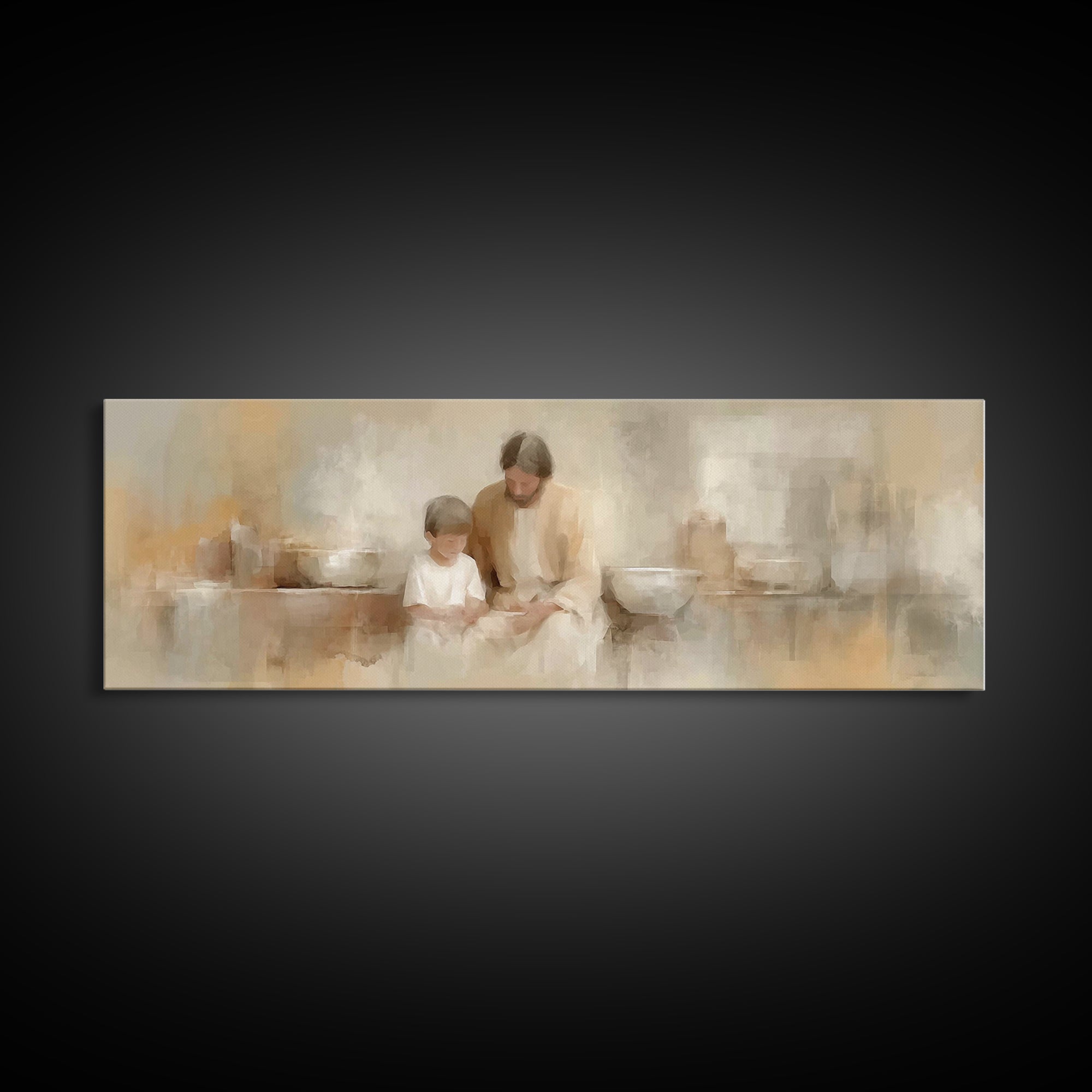 Guiding Lantern Path – Framed Canvas Print – Christian Wall Art – Panoramic Print – Christian Art Canvas – Christian Decor – Christmas Art