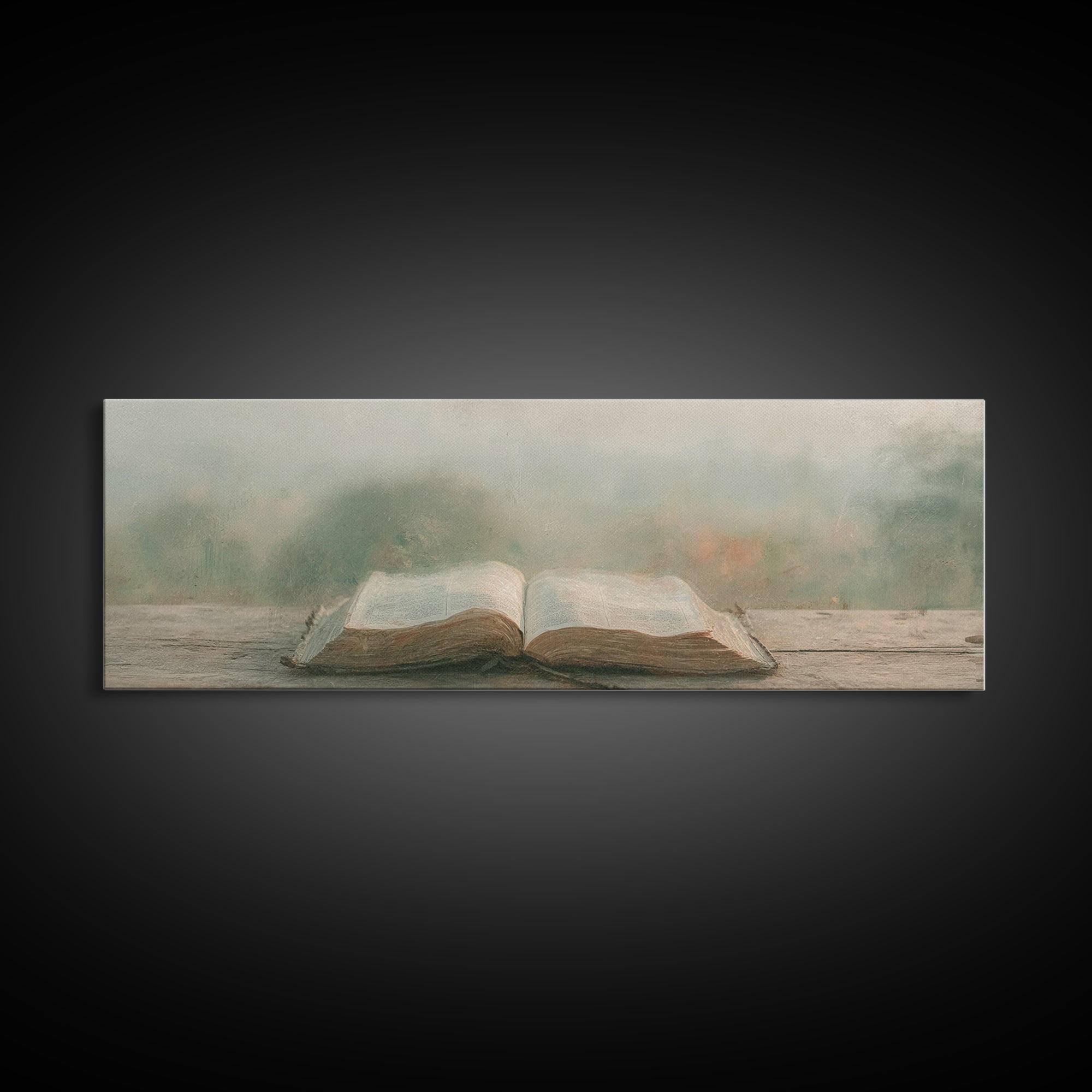 Quiet Morning Grace | Framed Canvas Print | Christian Art | Christian Wall Art | Panoramic Painting | Christian Canvas Art | Christmas Wall