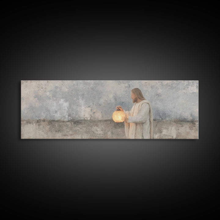 Radiant Night Walk – Framed Canvas Print – Christian Art Canvas – Panoramic Painting – Christian Wall Art – Christian Decor – Christmas Art