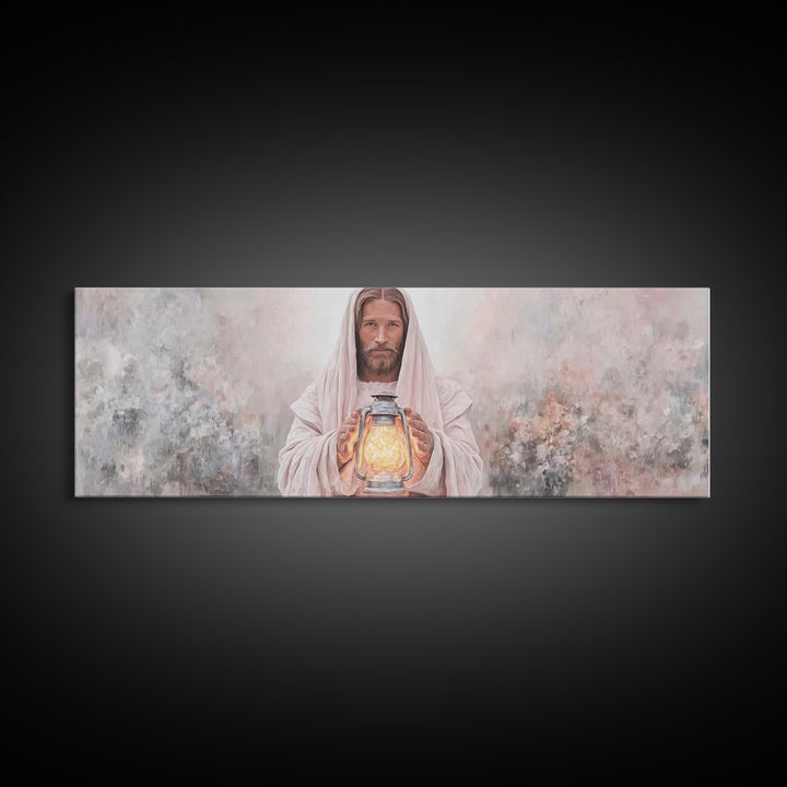 Radiant Mercy Glow, Framed Canvas Print, Panoramic Print, Christian Art Canvas, Christian Wall Art, Jesus Painting, Christian Decor, Christ