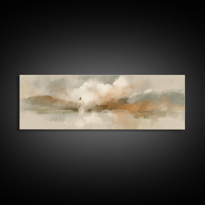 Light Of Peace | Framed Canvas Print | Panoramic Wall Art | Christian Art Canvas | Jesus Painting | Christian Christmas Art | Christian Dec
